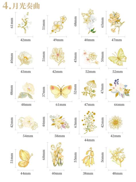 【楽天市場】即日出荷 金箔押し クリアシール 水彩 手描き 花柄 華やか コラージュ 素材 40枚 やや大きめ 海外ステッカー フレークシール