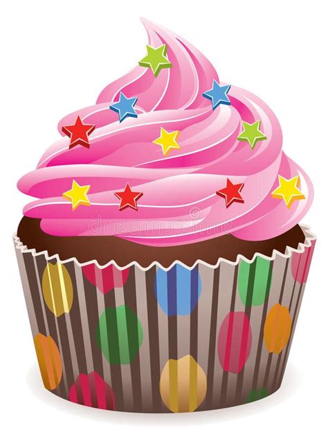 Pink Cupcake Stock Vector Illustration Of Dessert Brown 13848677 Cupcake Vector Pink