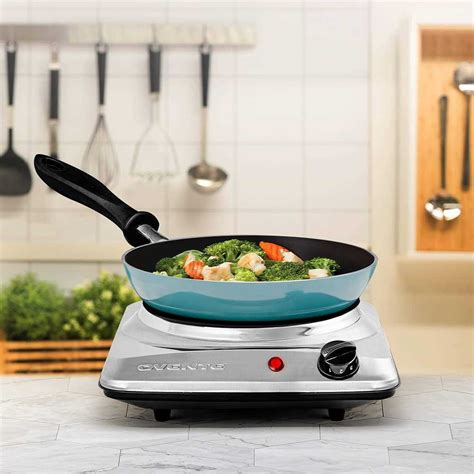 Ovente Electric Countertop Single Burner W Cooktop With Inch Cast Iron Hot Plate Home