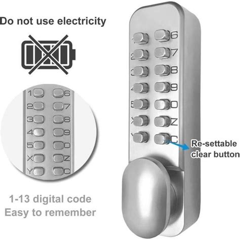 Alliage De Zinc Verrou De Porte A Code Sans Cl Serrure Code