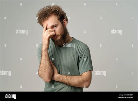 Ashamed Or Facepalm Hiding Face Young Man Covered His With Hand Pry