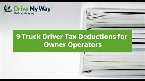 9 Tax Deductions For Owner Operators Youtube