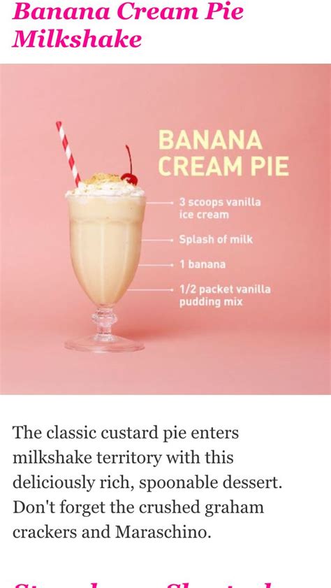 Banana Cream Pie Milkshake Recipes Mixed Drinks Recipes Milkshake