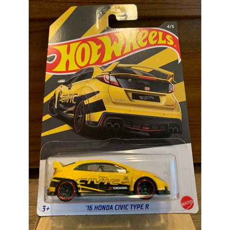 熱狗本舖 風火輪 hot wheels 16 本田 喜美 honda civic type r 限量 普卡 蝦皮購物
