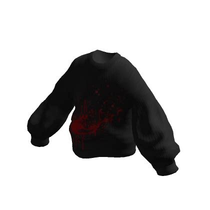 Oversized Knitted Sweater Slasher Blood Black's Code & Price - RblxTrade