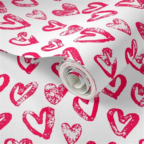 Cinnamon Hearts Wallpaper Spoonflower