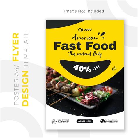 American Food Men Flyer Design Vorlage Premium Vektor