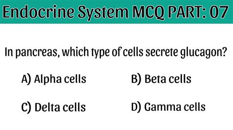 Endocrine System Mcq Part Endocrine System Endocrine System Mcq