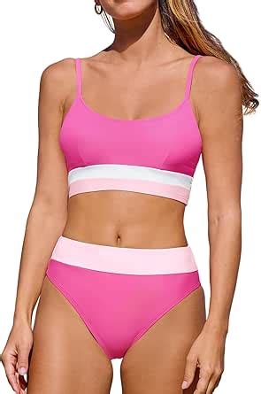 Amazon Cupshe Women S Bikini Sets High Waisted Bathing Suit Scoop