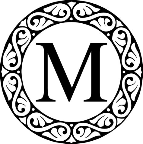 M Circle Monogram Clip Art at Clker.com - vector clip art online ...