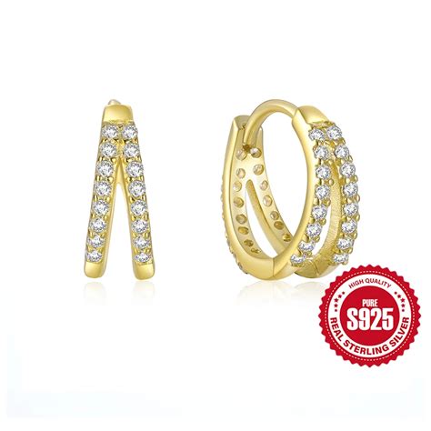 Aide Boucles D Oreilles Cr Oles Plaqu Es Or 18 Carats Pour Femme Argent