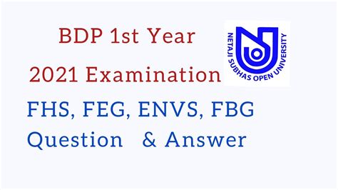 NSOU BDP 1st Year 2021 Final Exam Question Answer FHS FEG ENVS