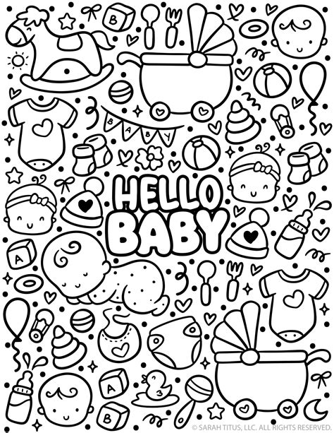 Free Printable Hello Baby Coloring Page (Adorable Baby-Themed Coloring