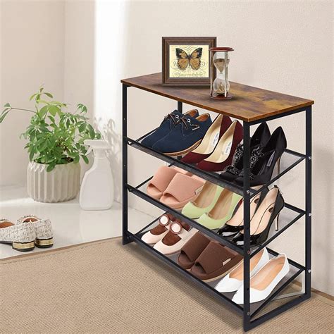 Borough Wharf Shoe Rack 4 Tier Shoe Racks Storage With Flat Slant