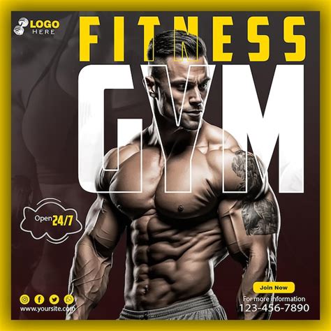 Plantilla De Banner De Gimnasio Y Fitness Para Las Redes Sociales