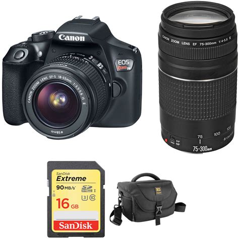 Canon Eos Rebel T6 Dslr Camera With 18 55mm And 75 300mm Lenses