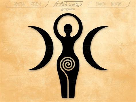 Spiral Goddess Svg Triple Moon Goddess Svg Wiccan Symbols Svg Cut