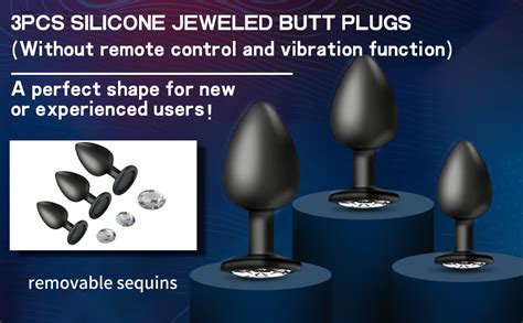 Amazon Anal Plug Vibrating Butt Plug Anal Sex Toys Trainer PCS Silicone Jeweled Butt