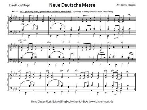 Neue Deutsche Messe Blasorchester Noten Bei Classen Music