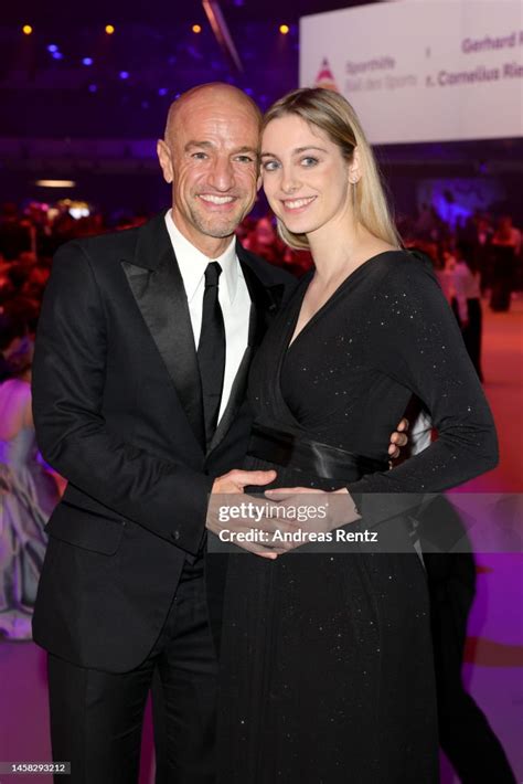 Peyman Amin and Sandra Apfelbeck attend the Ball des Sports 2023 gala ...
