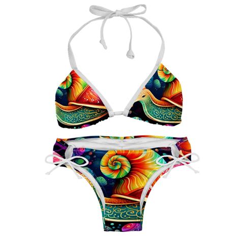 Snail Detachable Sponge Adjustable Strap Bikini Set Two Pack Swimsuits