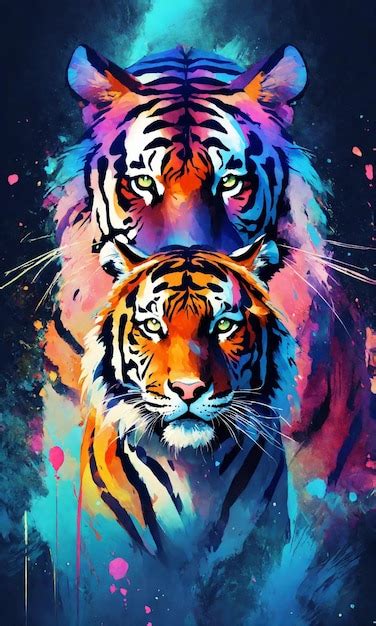 Premium Photo | Abstract tiger art