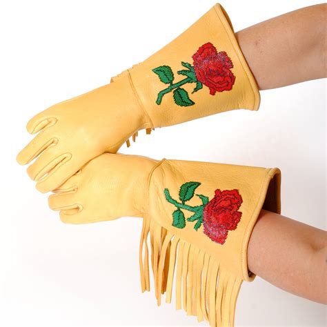 Gauntlet Gloves with Native American Beading – Lucky Star Gallery