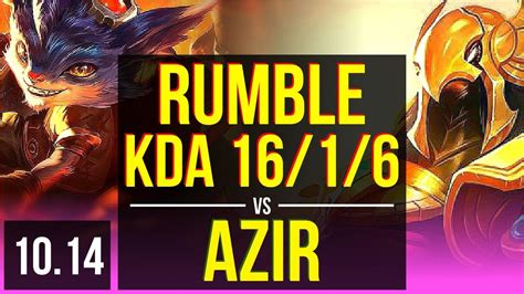 Rumble Vs Azir Mid M Mastery Points Kda Games