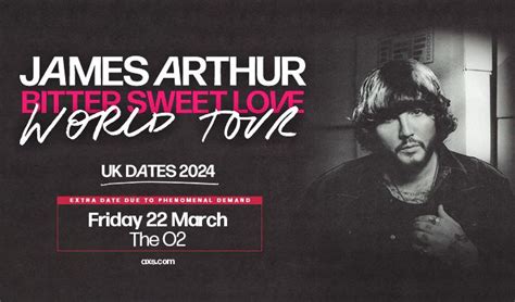 James Arthur Tickets In London At The O2 On Fri 22 Mar 2024