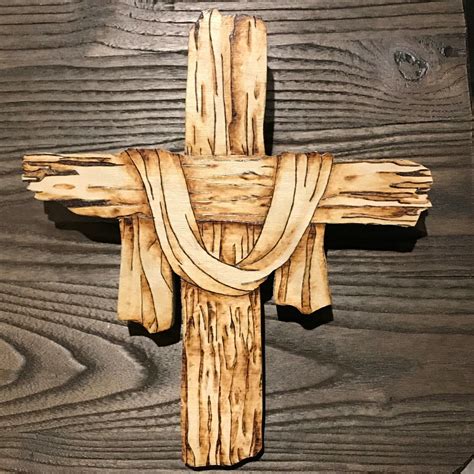 Wood Burned Cross With Sash 9 X 8 Hand Made And Sold By Artist Ebay