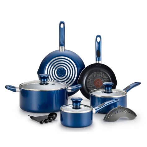 T Fal Excite Non Stick Cookware Set Blue 14 Pc Harris Teeter