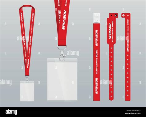 Vector Illustration Of Lanyard And Bracelets For Identification And