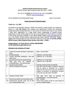 Fillable Online Nhsrcindia Tender Printing Edited Nhsrcindia Fax