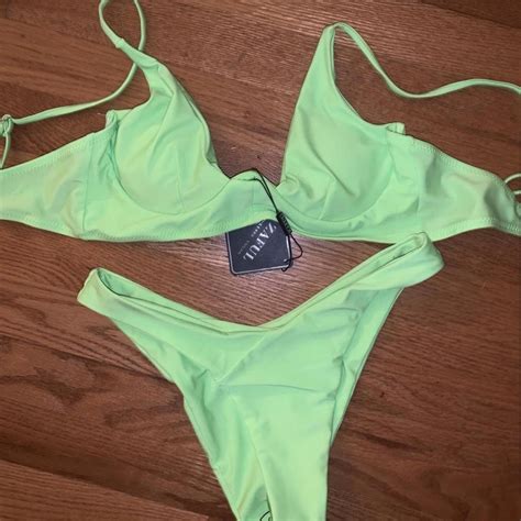 Neon Green Bikini Nwt Never Worn Underwire Neon Depop