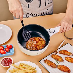 Vocha Electric Hot Pot L Mini Portable Electric Pan Non Stick Multi Cooker With Lid For