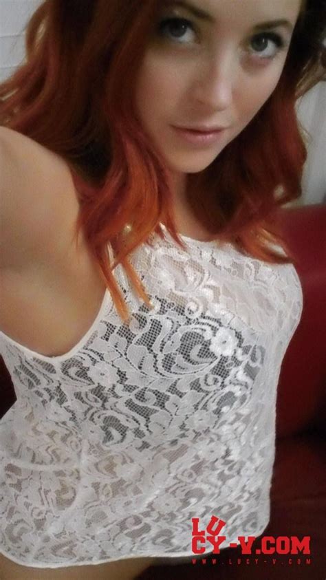 Lucy V Strips From Her Cute White Top And Black Lingerie At Home Porn Pictures XXX Photos Sex