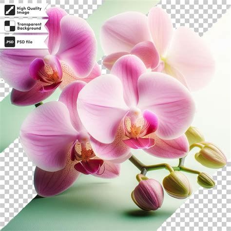 Orquídea rosa psd em fundo transparente PSD Premium