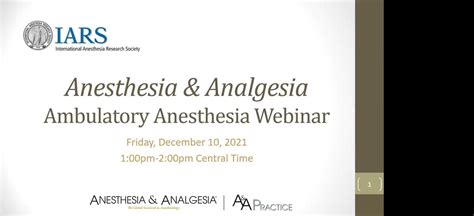 Anesthesia & Analgesia