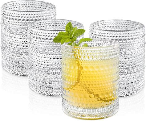 Amazon OPAYLY Hobnail Drinking Glasses Old Fashion Glass 10oZ