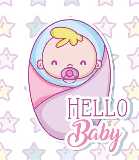 Premium Vector Hello Baby Cute Cartoon Vector Illustration Graphic Design