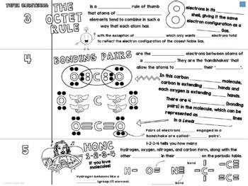 Covalent Bonding Doodle Notes Valence Electrons Lewis Dot Diagrams