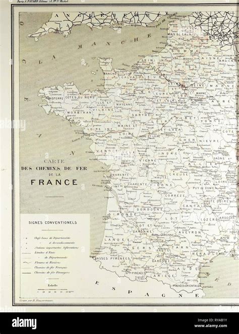 Mappa Di Francese Linee Ferroviarie Foto Stock Alamy