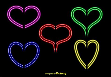 Neon Lights Hearts Vectors 104226 Vector Art at Vecteezy