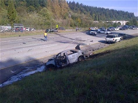 I 90 Reopens Following Fiery 4 Car Crash Near Preston