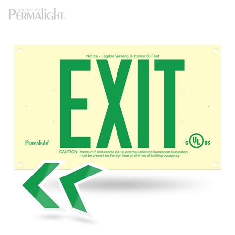 Permalight® Glow Emergency Egress Exit Signs