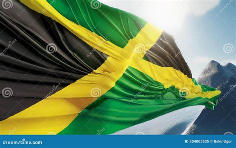 Flag of Jamaica stock illustration. Illustration of national - 304005535