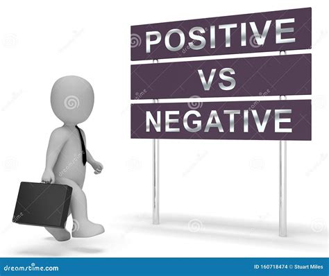 Positive Vs Negative Sign Depicting Reflective State Of Mind 3d