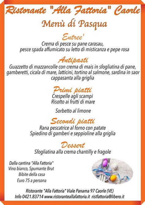 Menu At Alla Fattoria Restaurant Caorle