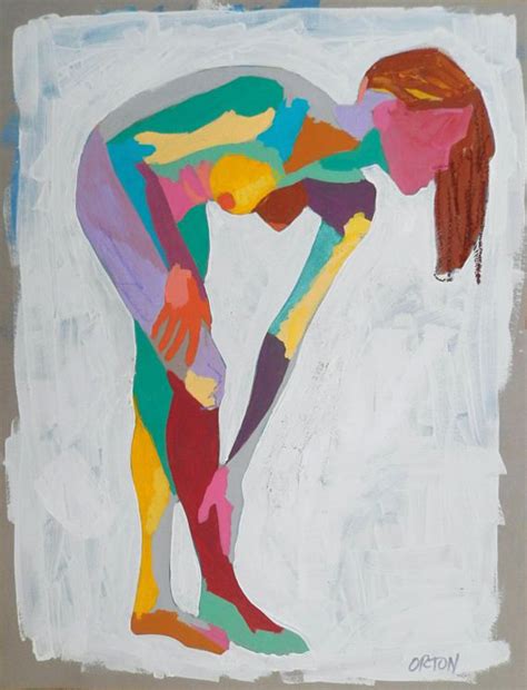 Original Abstract Nude Figure Study Female Nude Art Figure Nude