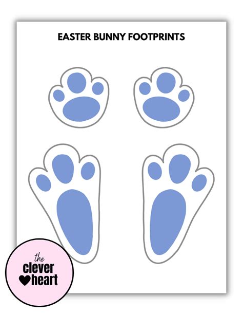 Cute And Free Printable Easter Bunny Footprints The Clever Heart